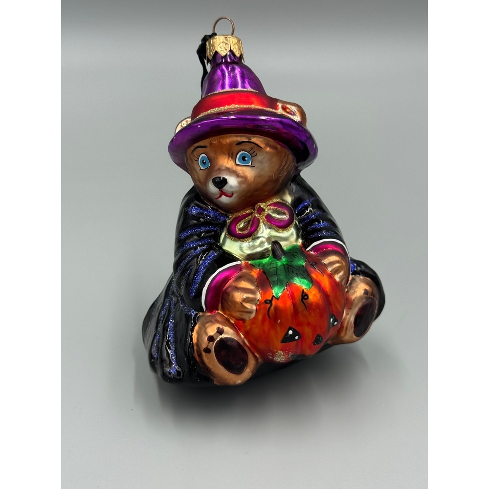 Vintage Christopher Radko Halloween Bearwitched Bear in Witch Hat Ornament
